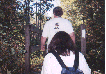 Courtney and Heather hiking in Cove Lake State Park