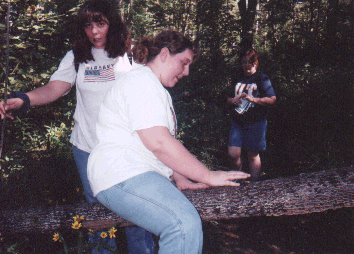 Heather, Courtney and Robin hike Cove Lake State Park