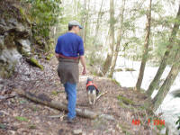 Beau and Henry scout Little Stony Creek