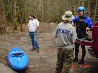 Robert, Beau, and Jess at the takeout - Little Stony Creek, VA