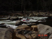 Jess runs the first rapid - Wilson Creek, NC